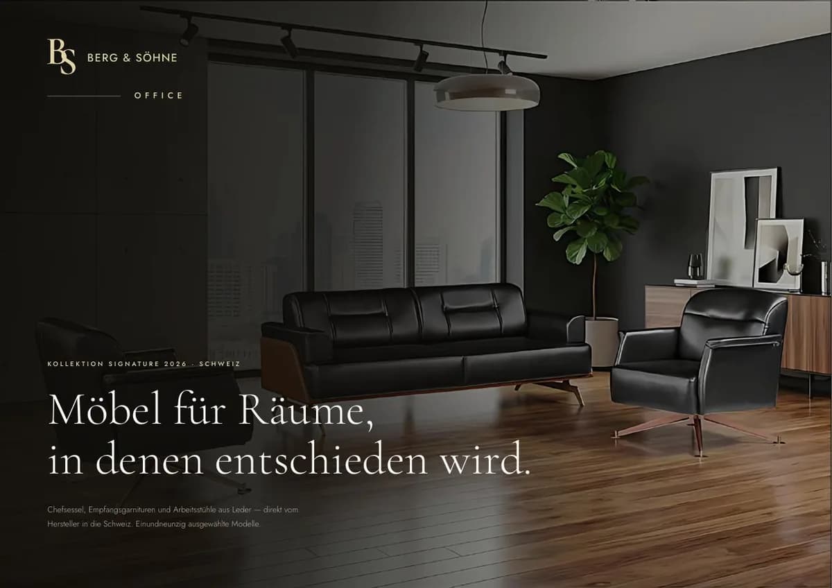 Deckblatt des Katalogs Berg & Söhne Office · Signature