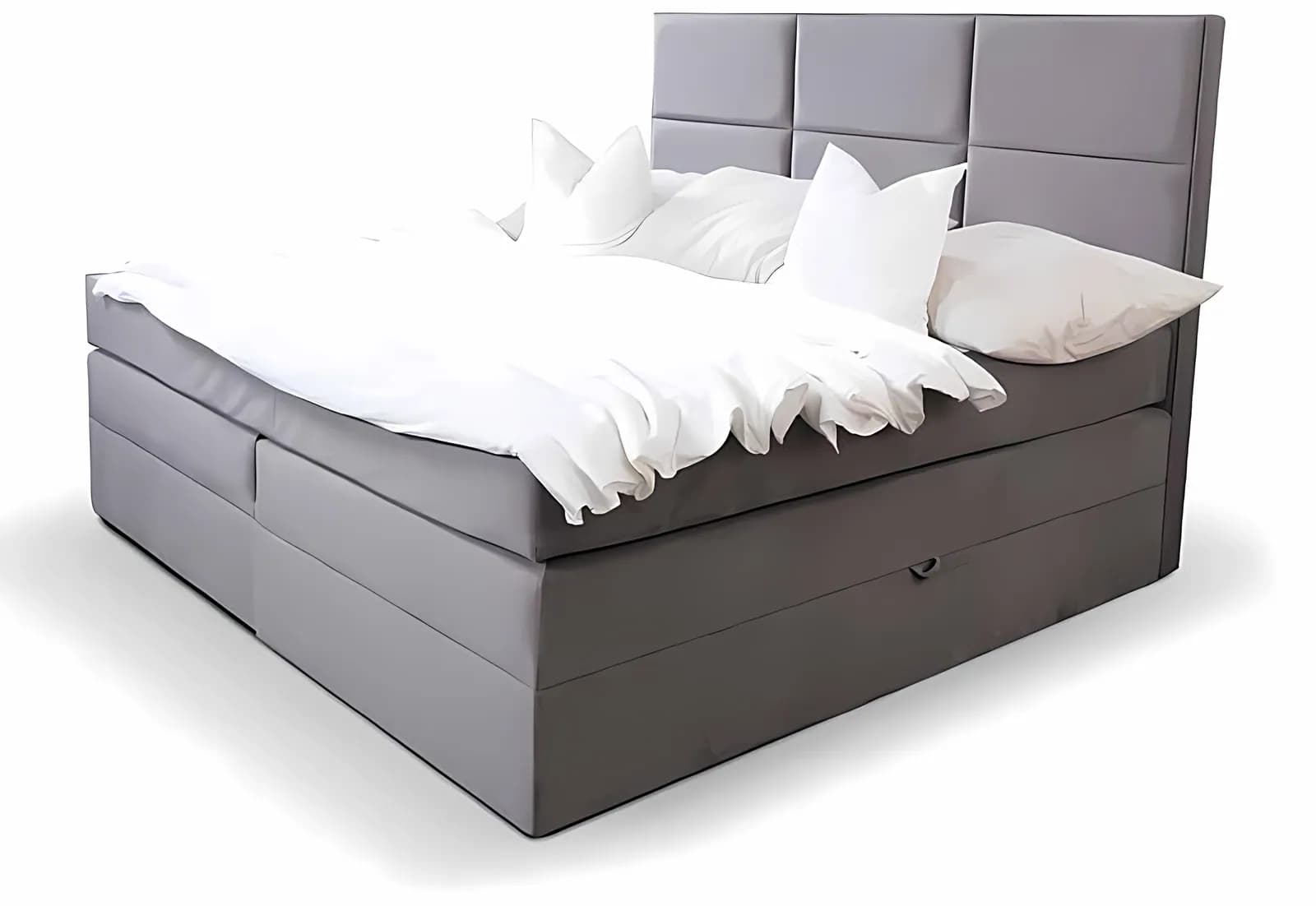 BOXSPRING YORK, Boxspringbett, Samt Grau