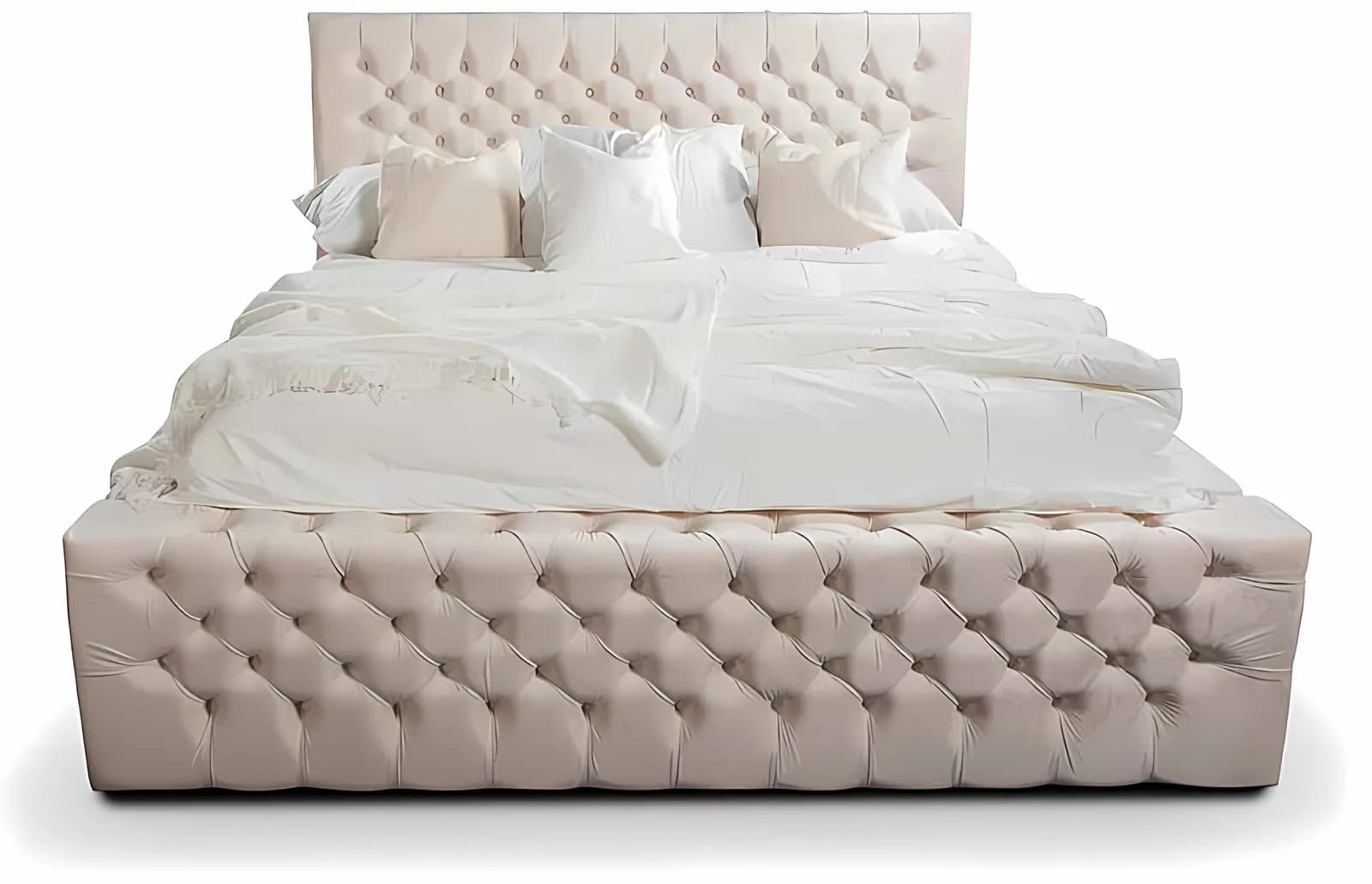 CHESTER LUX III, Polsterbett, Samt Beige