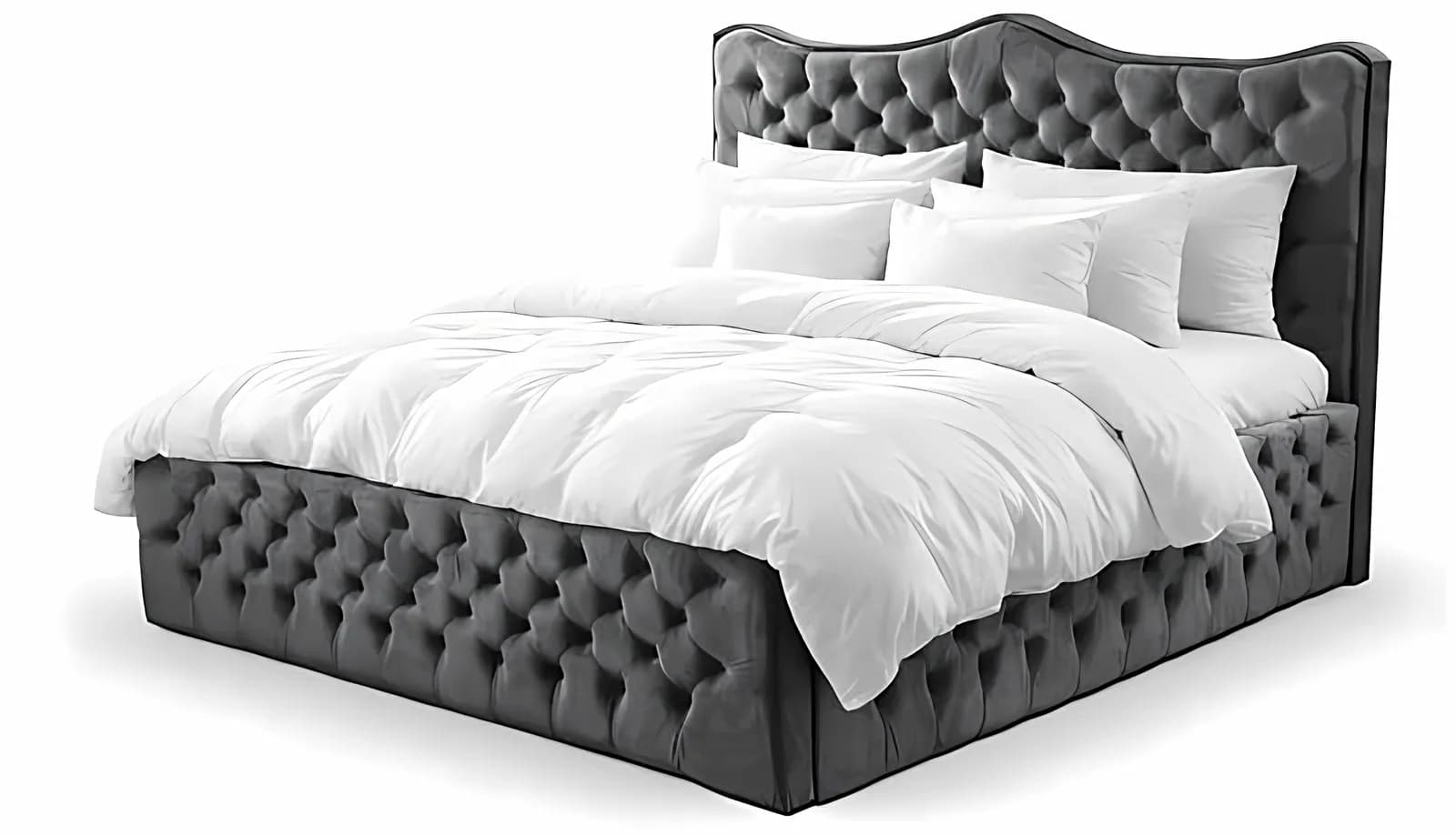 KINGSTON LUX II, Polsterbett, Samt Anthrazit