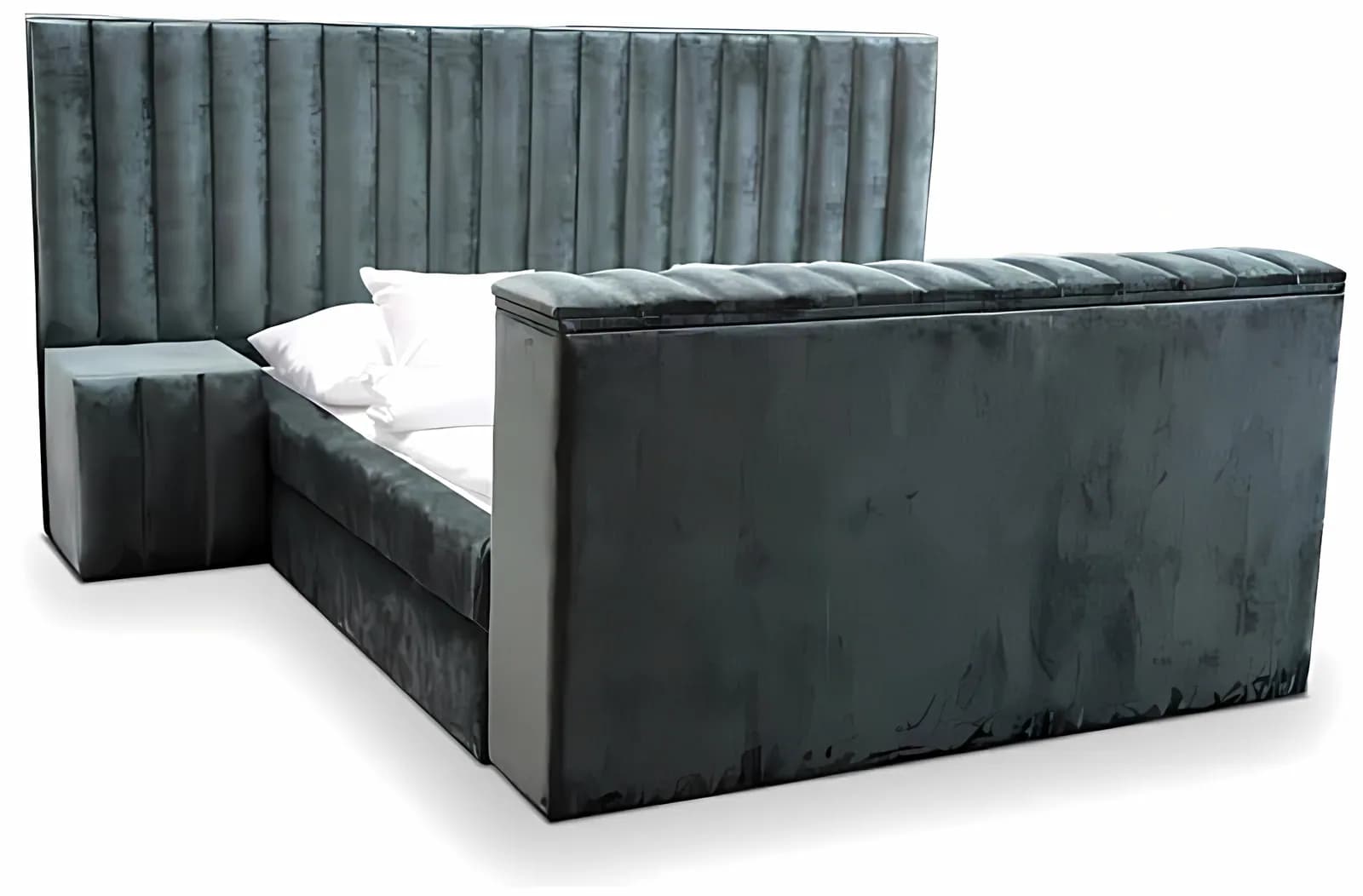 LONDI SOFTBOX DUO, Polsterbett mit TV-Lift, Chenille Anthrazit
