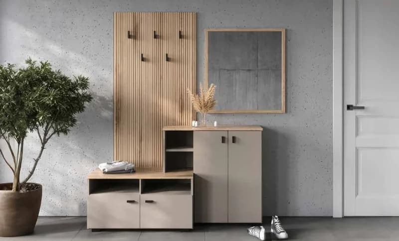 LONDON, Garderobe, Spanplatte Beige