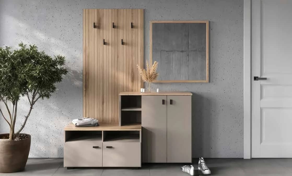 LONDON, Garderobe, Spanplatte Beige