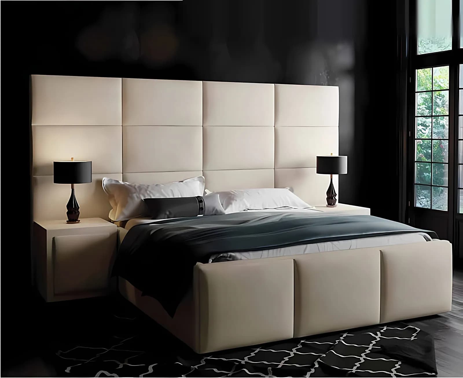 MANHATTAN BIG, Polsterbett XXL, Bouclé Beige