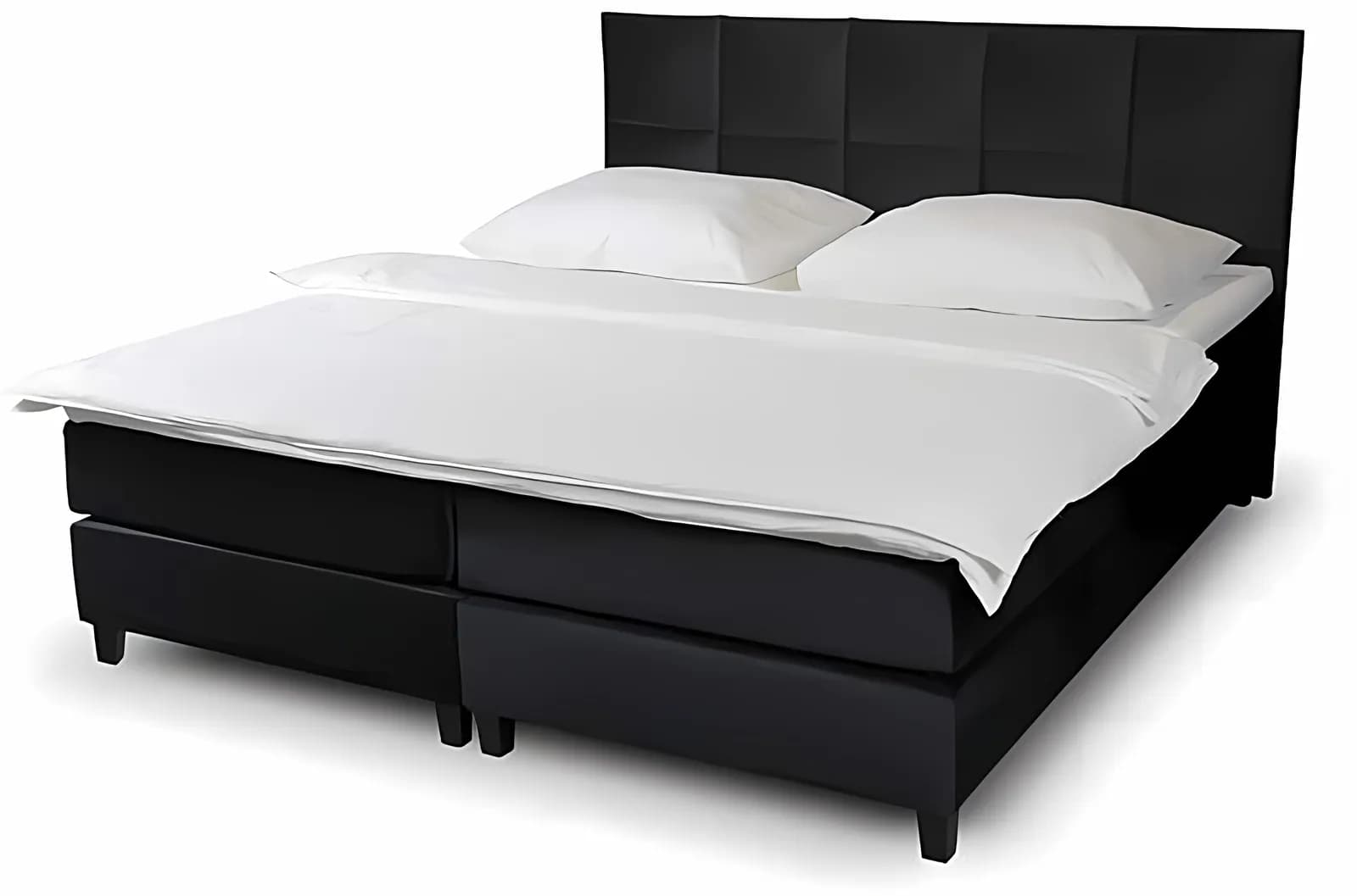 MONNA DUO, Boxspringbett, Massivholz Schwarz