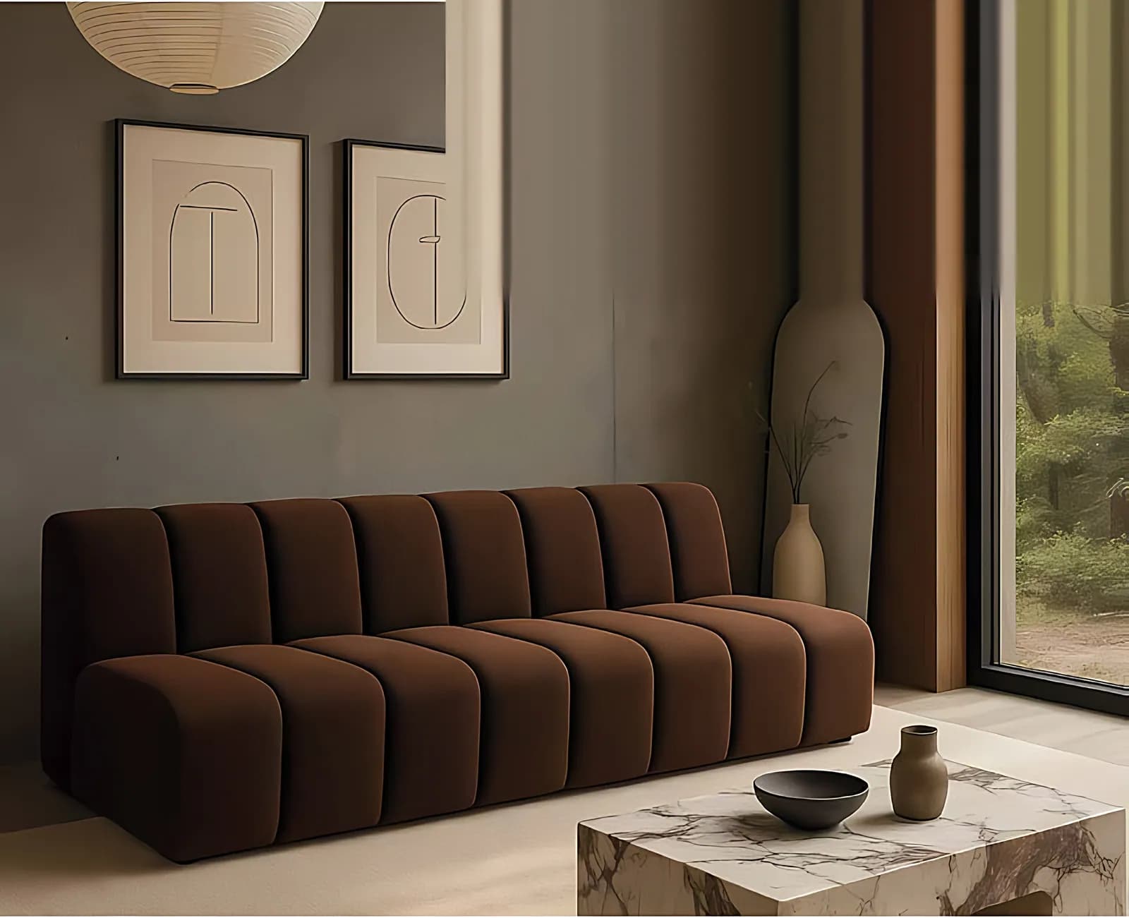 NUVOLA, Sofa & Sessel, modular, Bouclé Anthrazit