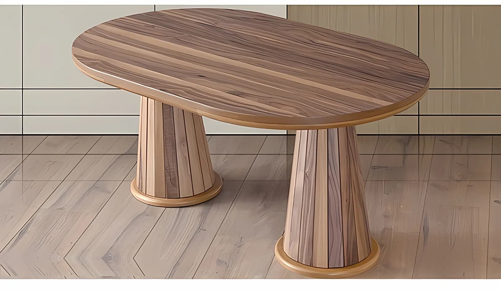 PIRAMIT, Couchtisch, oval, Nussbaum