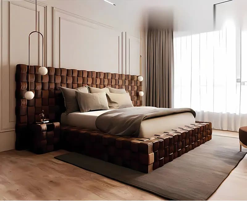 TOKIO LUX III, Polsterbett XXL, Samt Braun