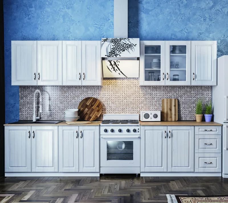 PROVENCE, Landhausküche, MDF foliert Weiss
