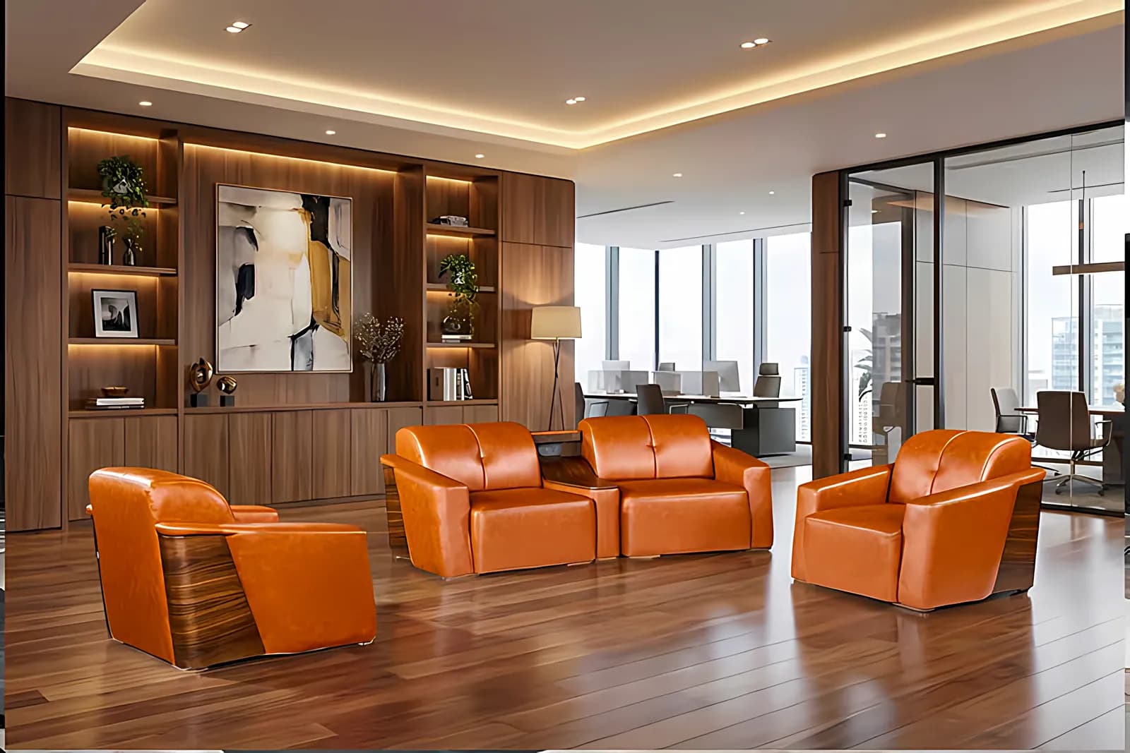 BENTLEY, Sitzgarnitur, Leder Cognac