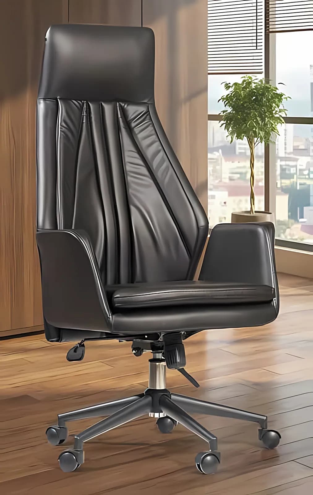BLACK, Chefsessel, Leder Anthrazit