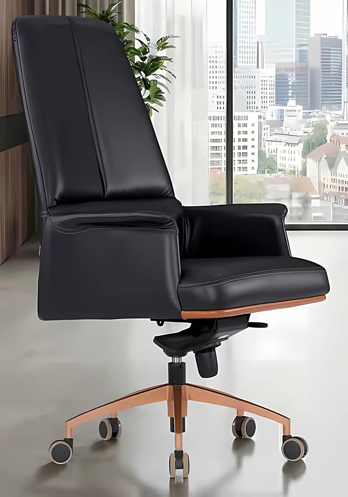 BRUNO, Chefsessel, Leder Schwarz