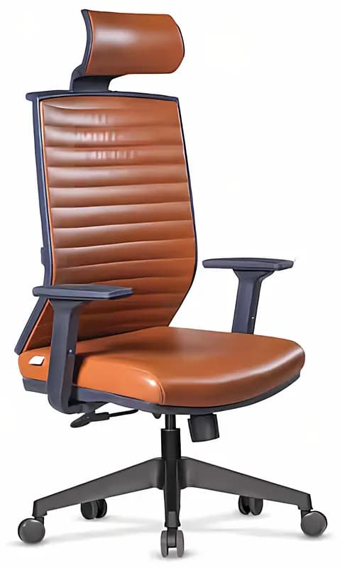 FIT NETZ, Arbeitsstuhl, Kunstleder Cognac