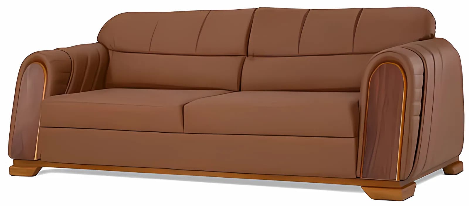HOMEROS, Sitzgarnitur, Leder Karamell