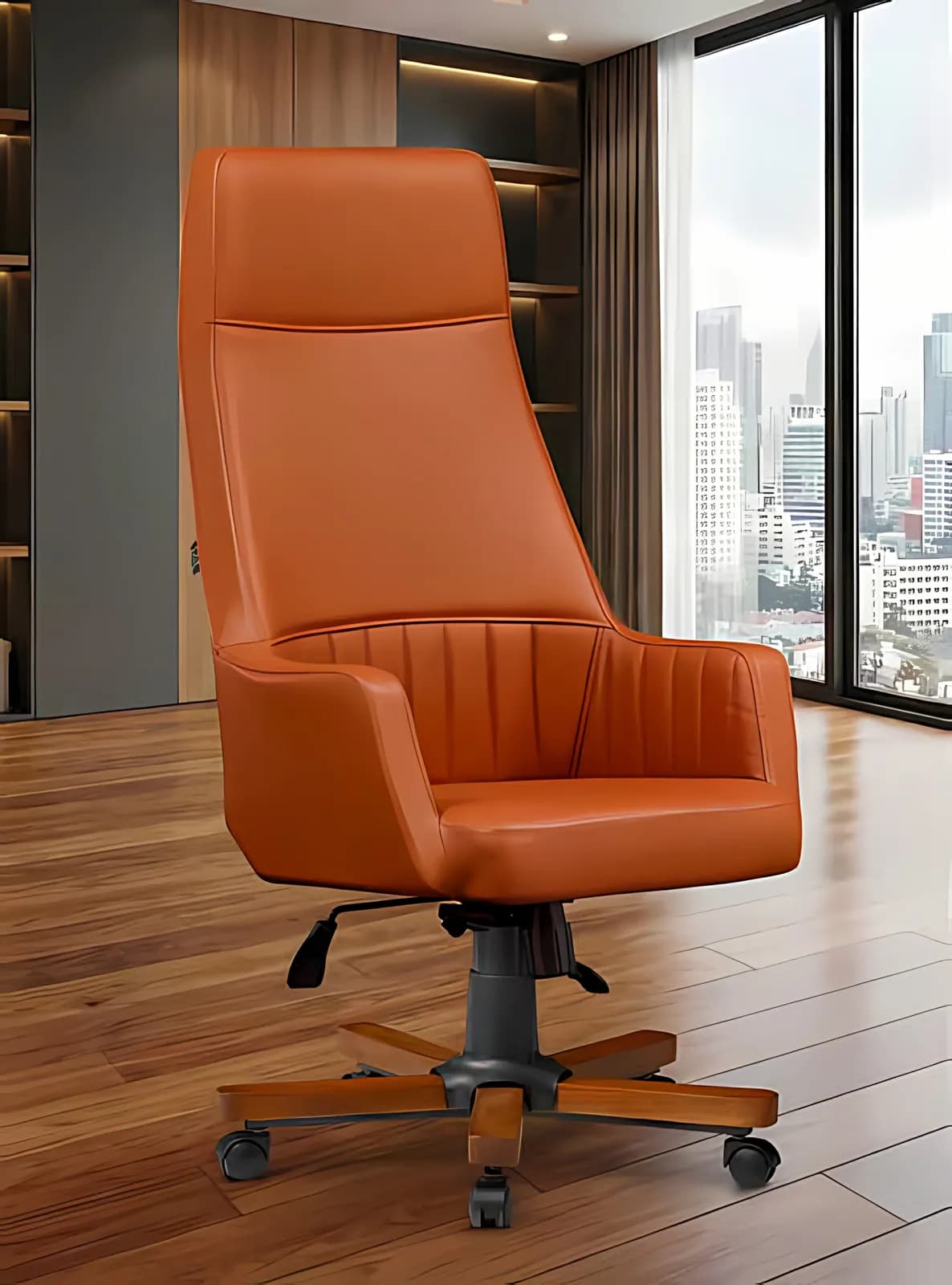 JAKOB, Chefsessel, Leder Orange