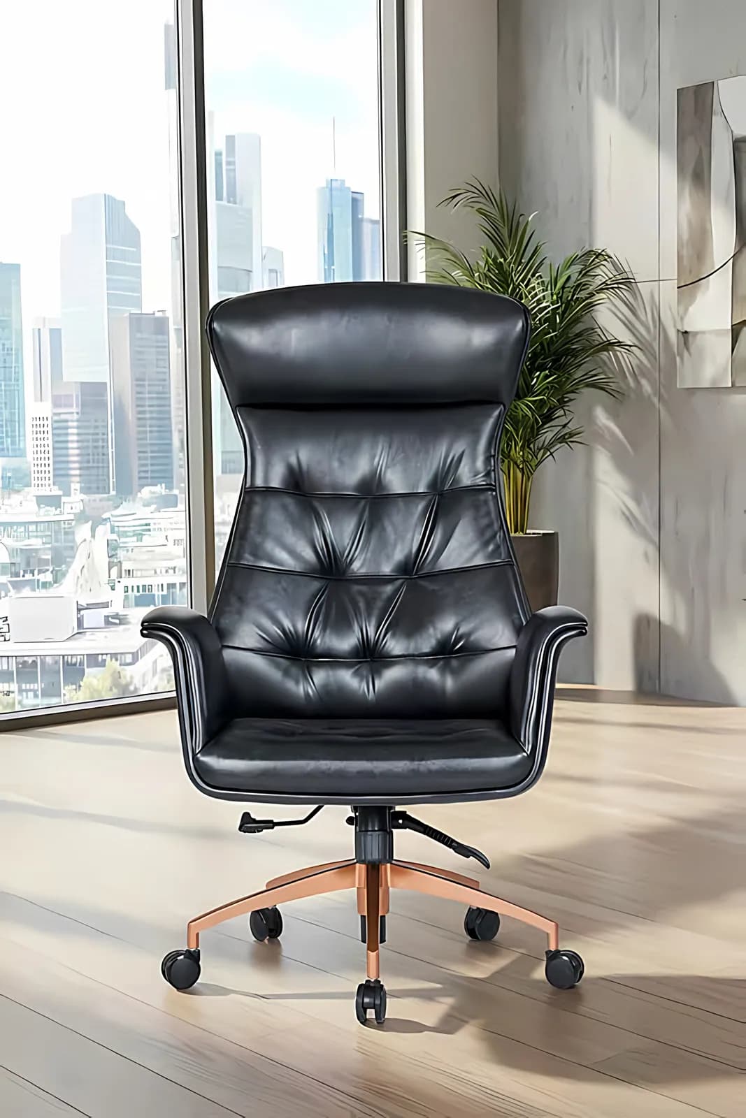 LEONARDO, Chefsessel, Leder Schwarz