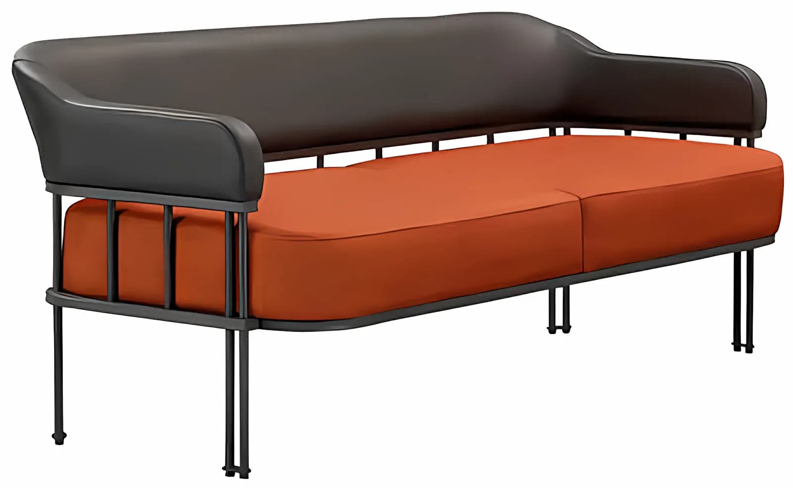 STOCK, Sitzgarnitur, Leder Orange