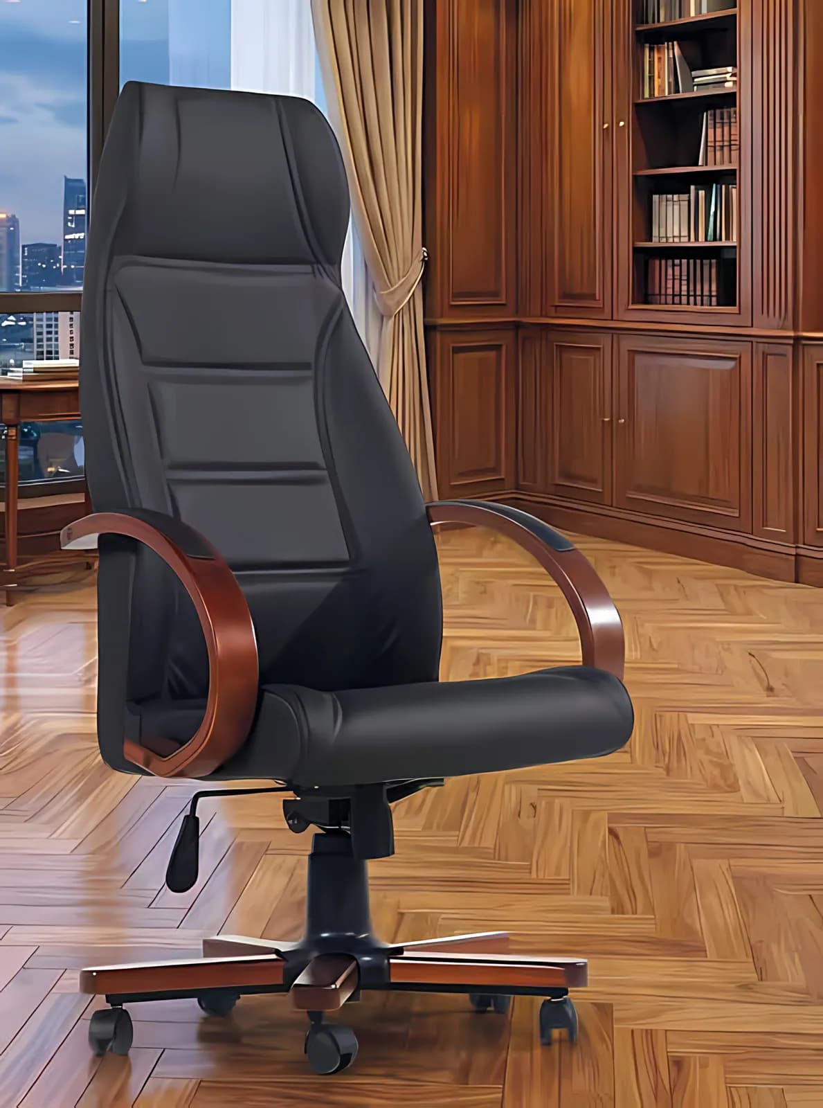 VENTI, Chefsessel, Leder Kirschbaum