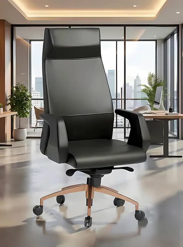 KENZO, Chefsessel, Leder Schwarz